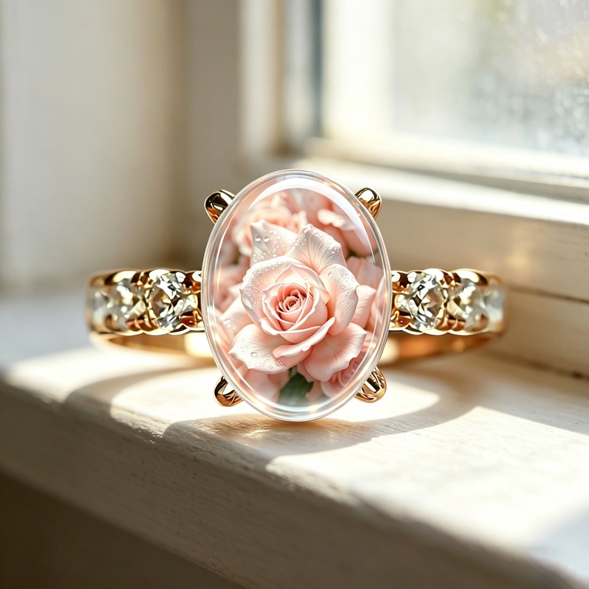 Women's Elegant Style Blooming Flowers 2D Pattern Fashion Ring